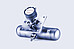 L-Cor 8500 super-high-pressure Coriolis flow meter mounted on stainless steel pipe section with flange plate and process connection